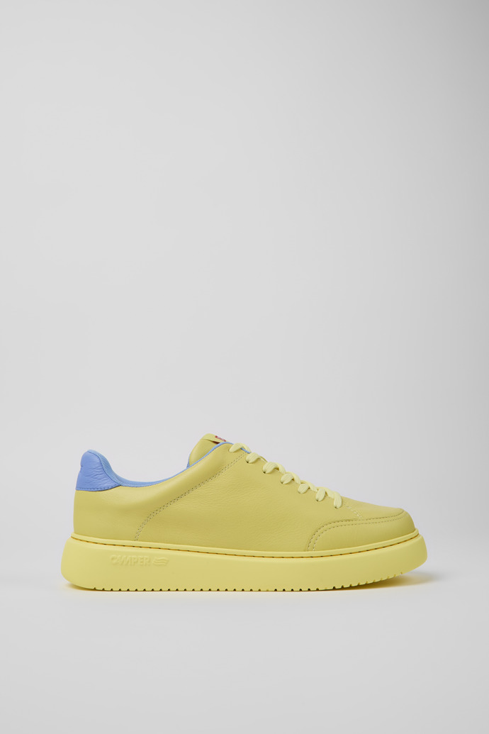 Side view of Runner K21 Yellow leather sneakers for men