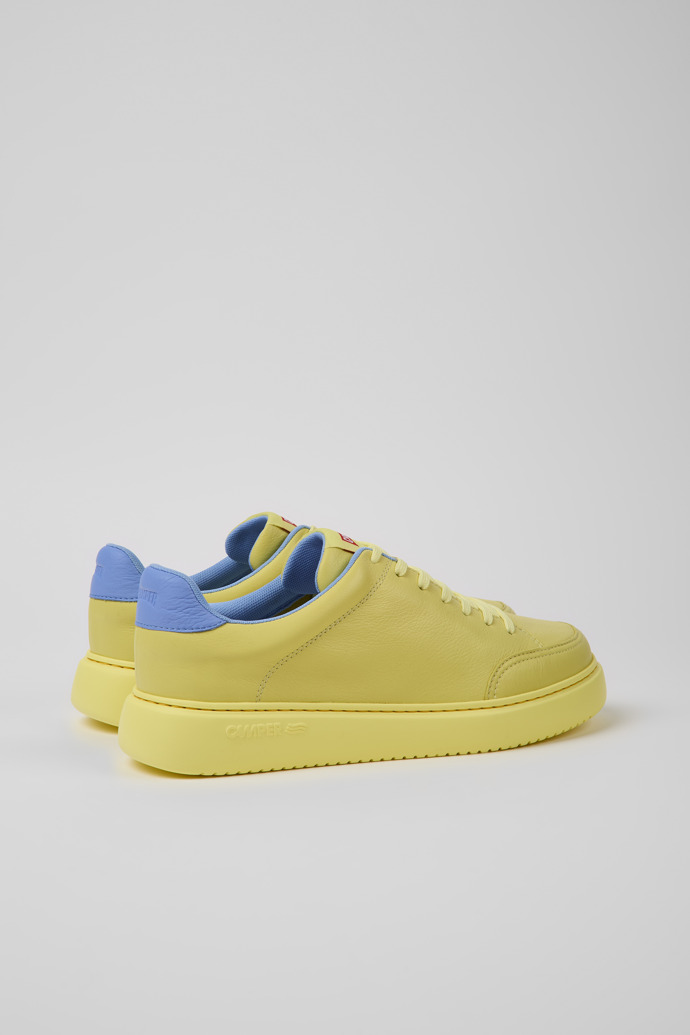 Back view of Runner K21 Yellow leather sneakers for men