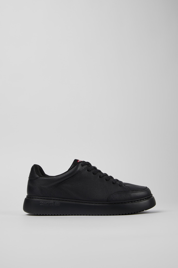 Image of Side view of Runner K21 Black leather sneakers for men
