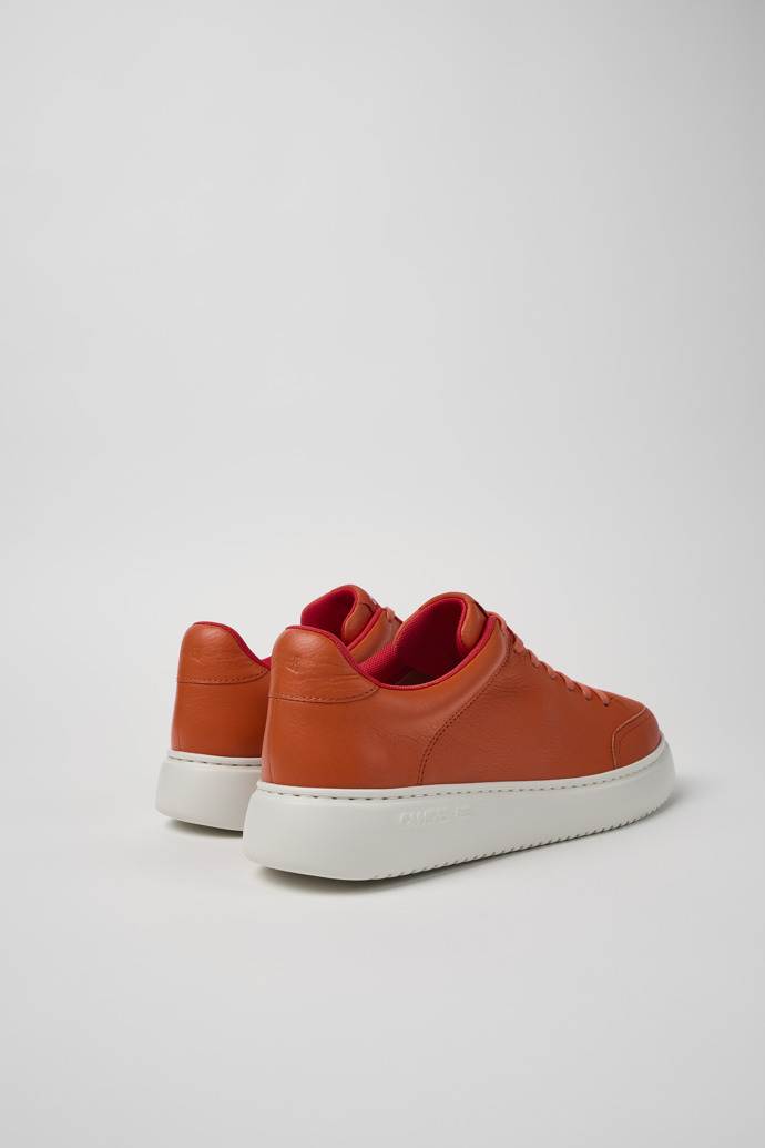 Back view of Runner K21 Orange leather sneakers for men