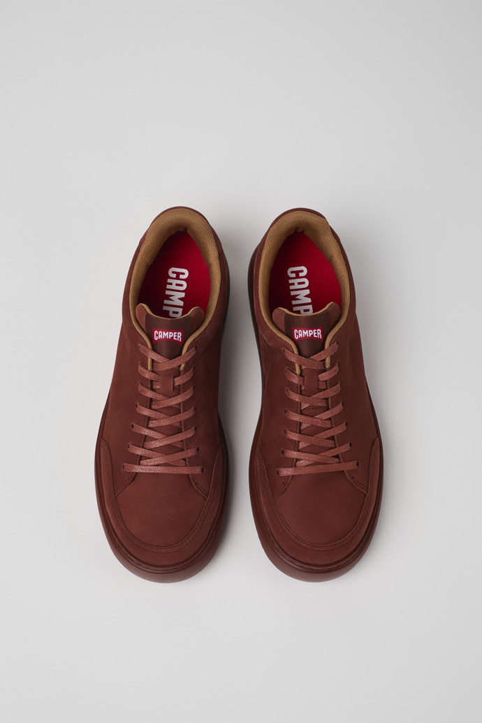 Overhead view of Runner K21 Red nubuck sneakers for men