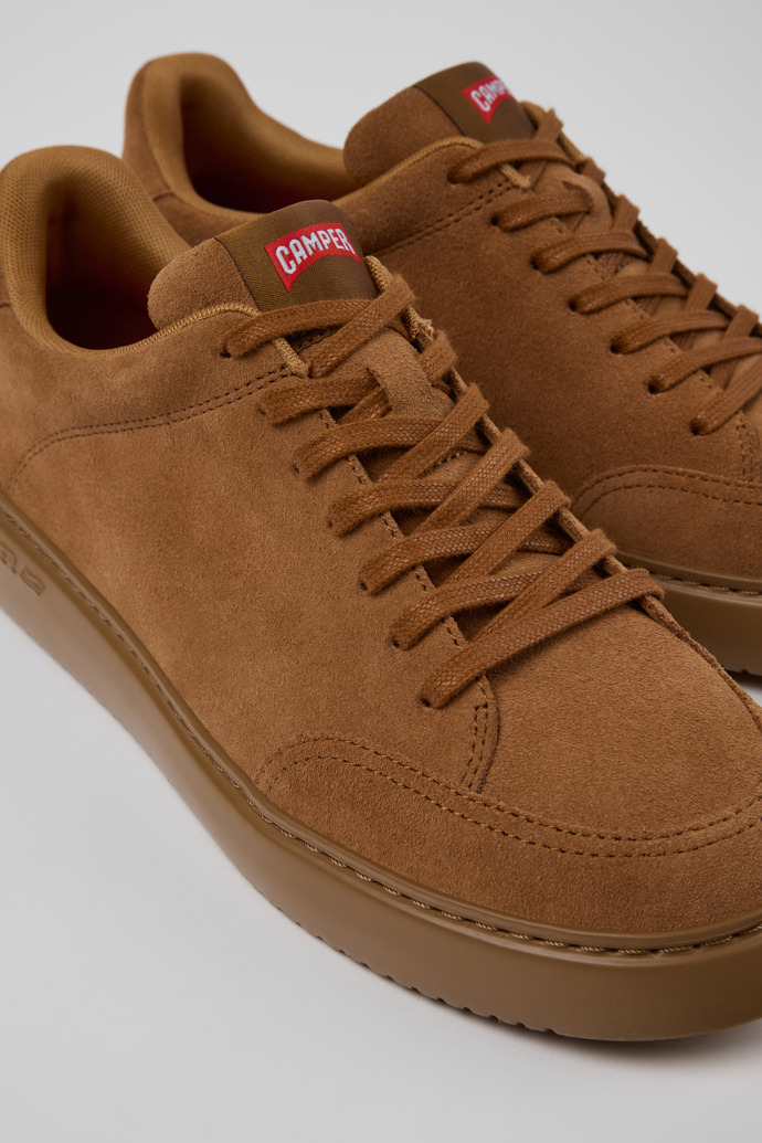 Close-up view of Runner K21 Brown Suede Sneakers for Men.