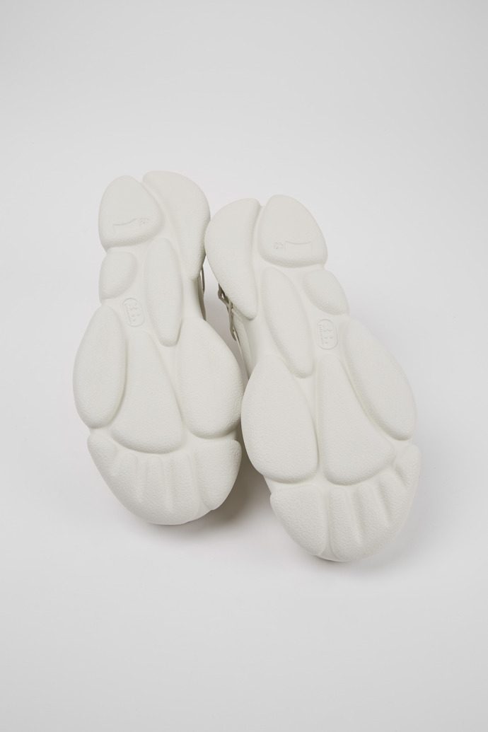 The soles of Karst White non-dyed leather sneakers for men