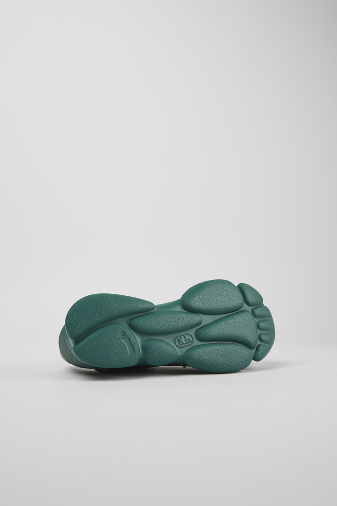 The soles of Karst Green leather and textile sneakers for men