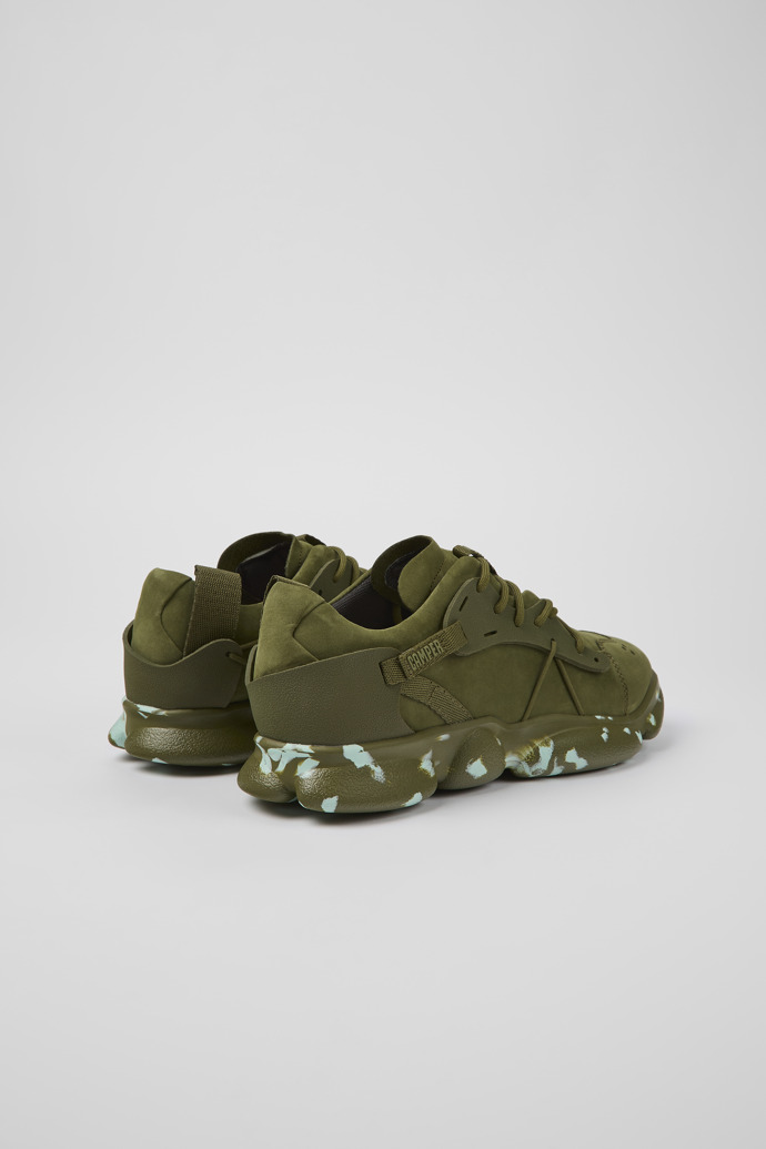 Back view of Karst Green Nubuck/Textile Sneaker for Men