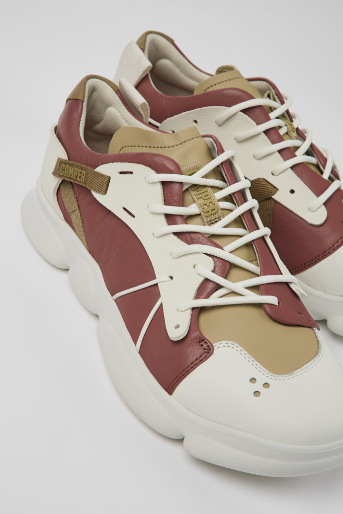 Close-up view of Karst Multicolored Leather/Textile Sneaker for Men