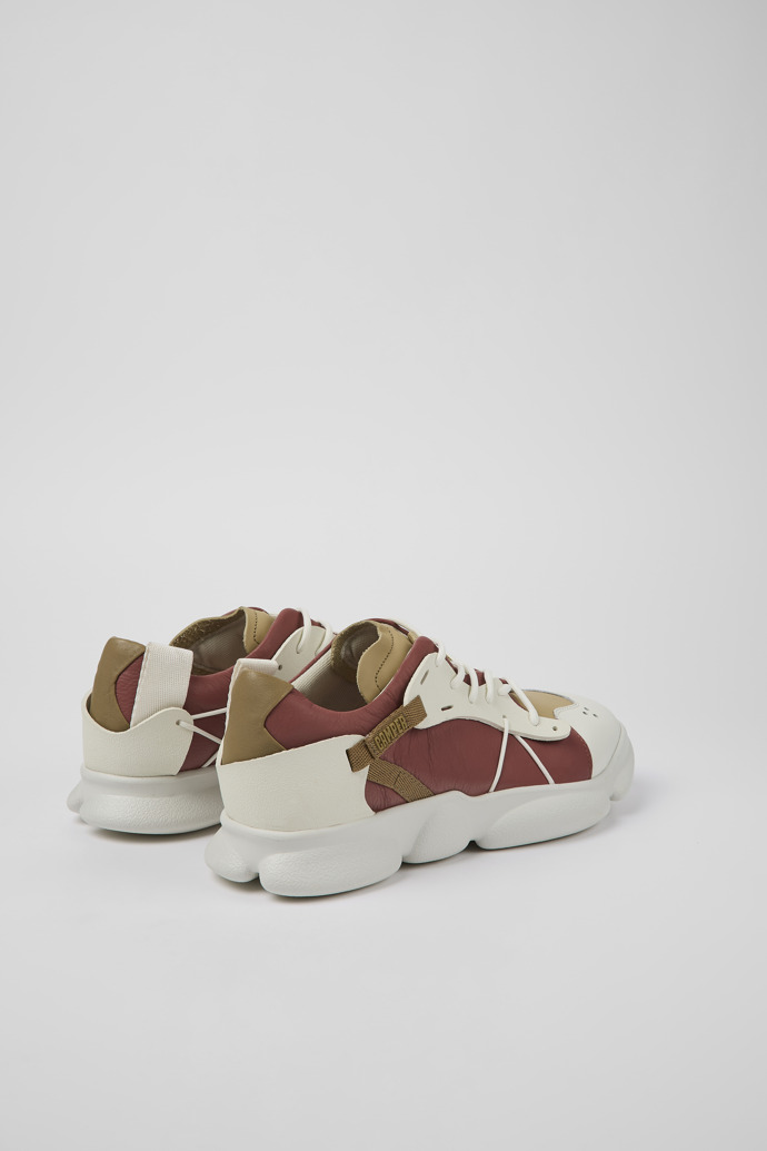 Back view of Karst Multicolored Leather/Textile Sneaker for Men