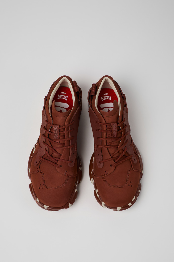 Karst Sneakers de nobuk rojo y tejido para hombre