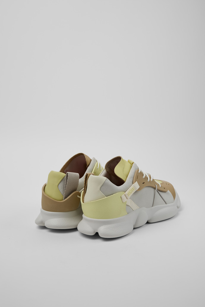 Back view of Twins Multicolor Leather/Textile Sneakers for Men.