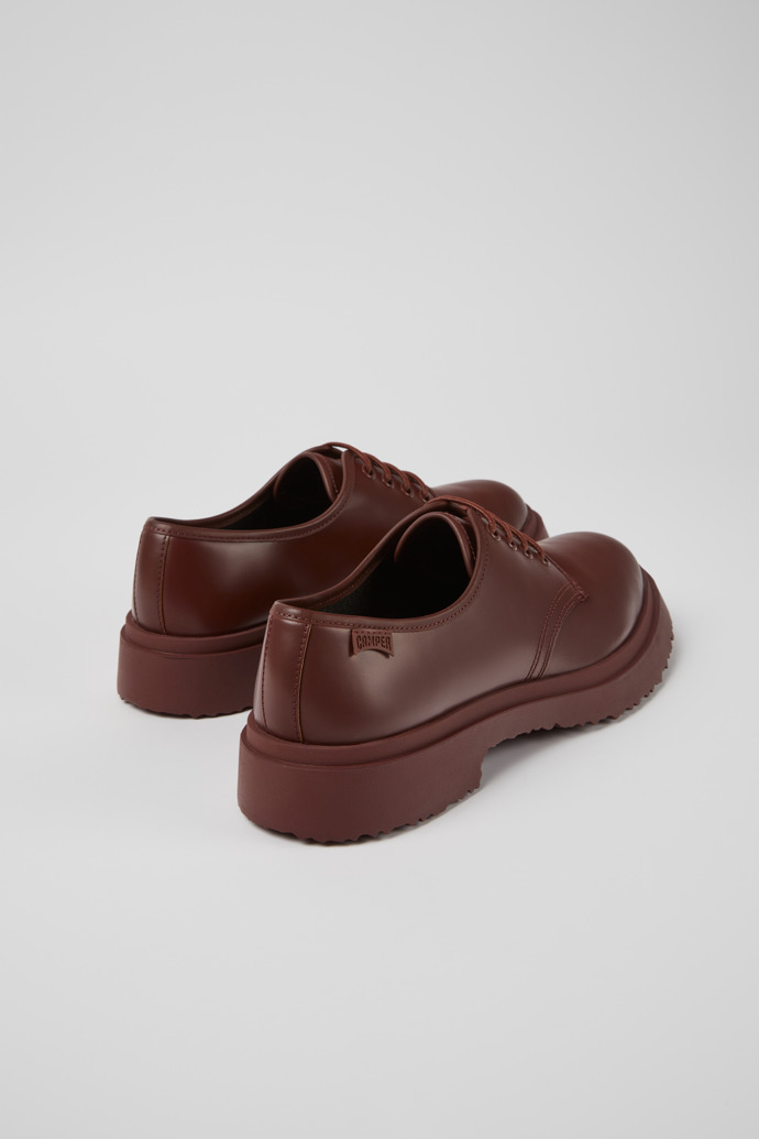 Back view of Walden Burgundy leather lace-up shoes for men