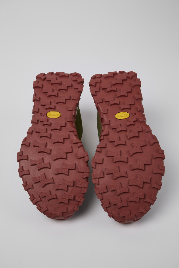 The soles of Drift Trail VIBRAM Green Textile/Nubuck Sneaker for Men