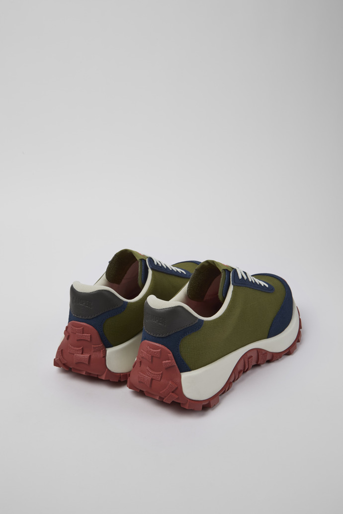 Back view of Drift Trail VIBRAM Green Textile/Nubuck Sneaker for Men
