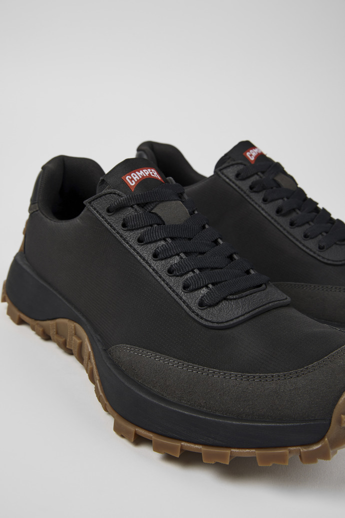 Close-up view of Drift Trail VIBRAM Black Textile/Nubuck Sneaker for Men