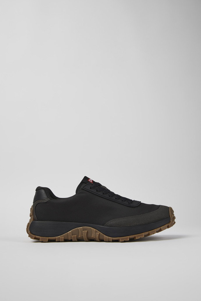 Image of Side view of Drift Trail VIBRAM Black Textile/Nubuck Sneaker for Men