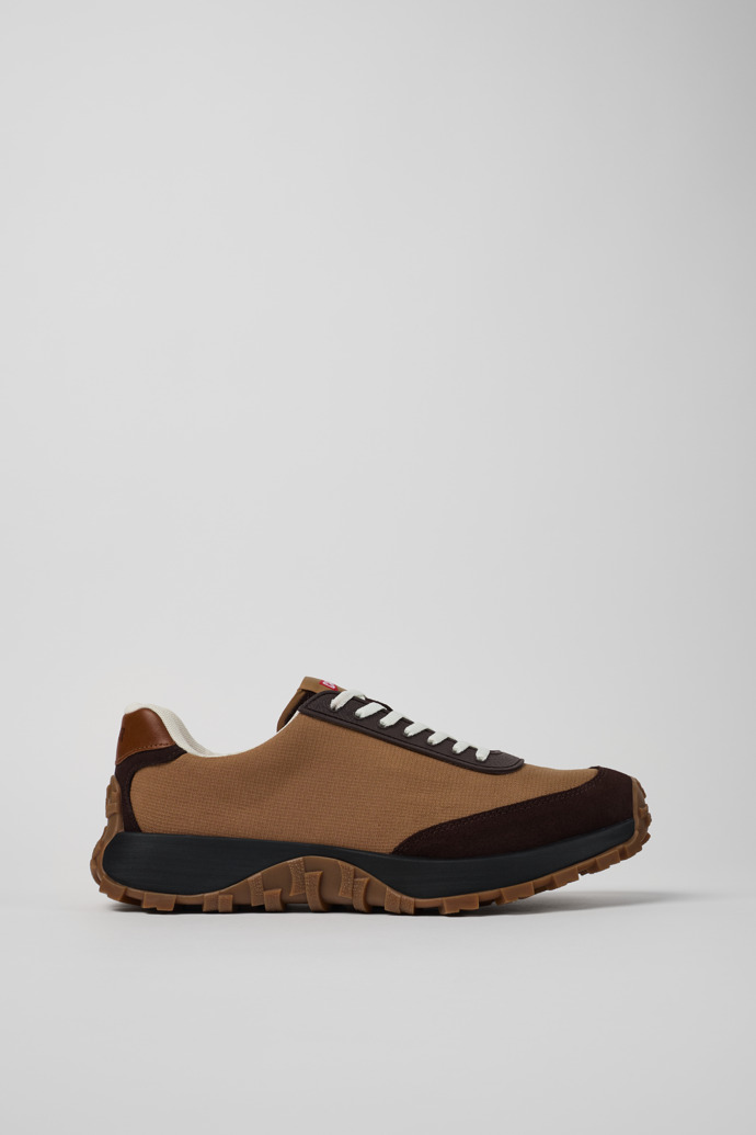 Side view of Drift Trail VIBRAM Brown Textile/Nubuck Sneaker for Men