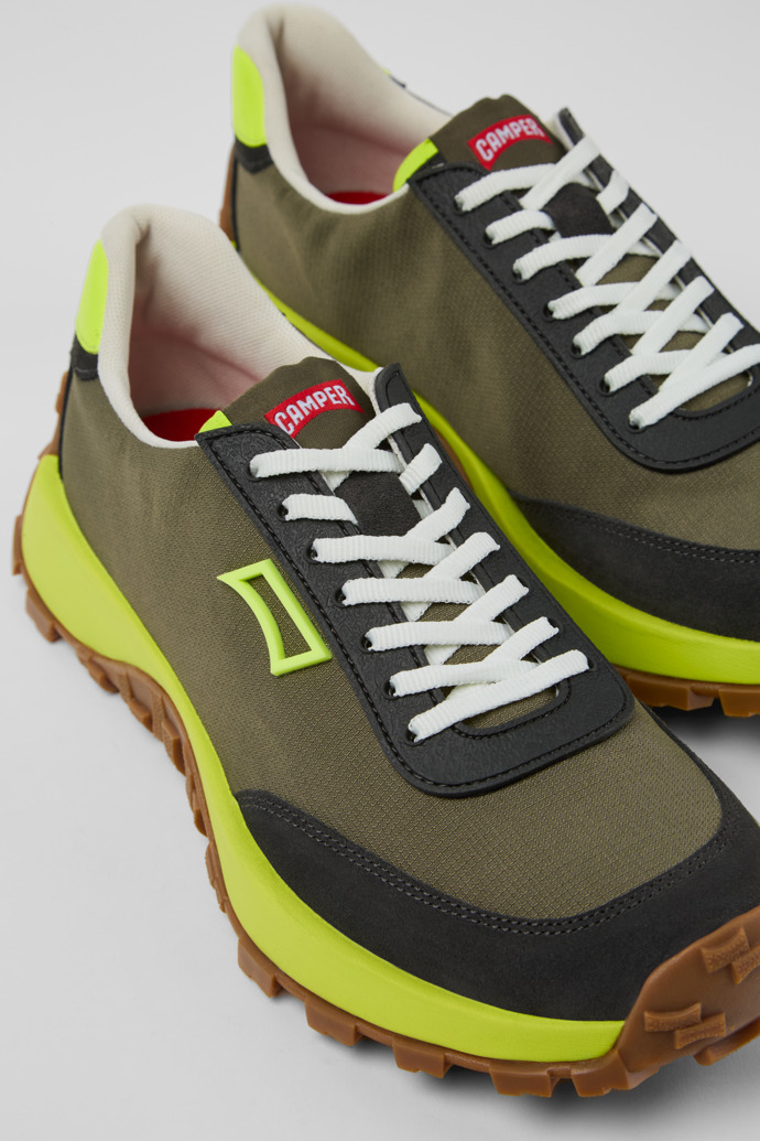 Close-up view of Drift Trail VIBRAM Multicolor Recycled PET and Nubuck Sneakers for Men.