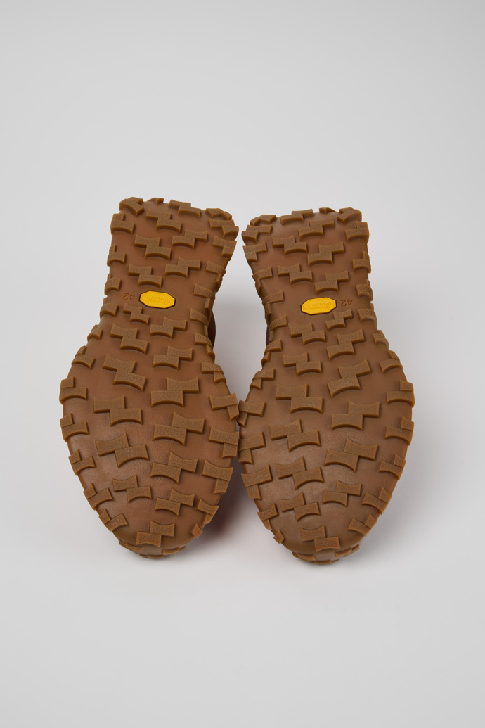 The soles of Drift Trail Brown Textile and Nubuk Sneakers for Men.