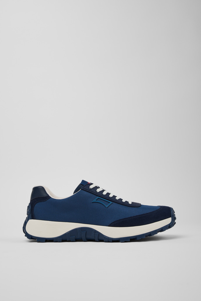Side view of Drift Trail Blue Textile and Nubuck Sneakers for Men.