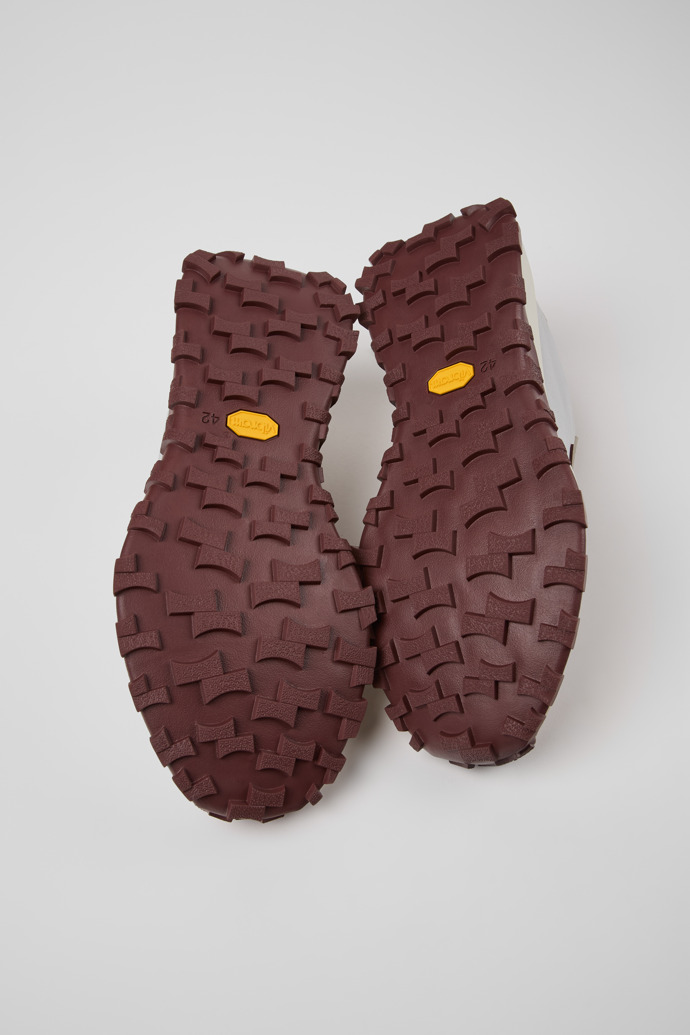 The soles of Drift Trail Gray Textile and Nubuck Leather Sneakers for Men.