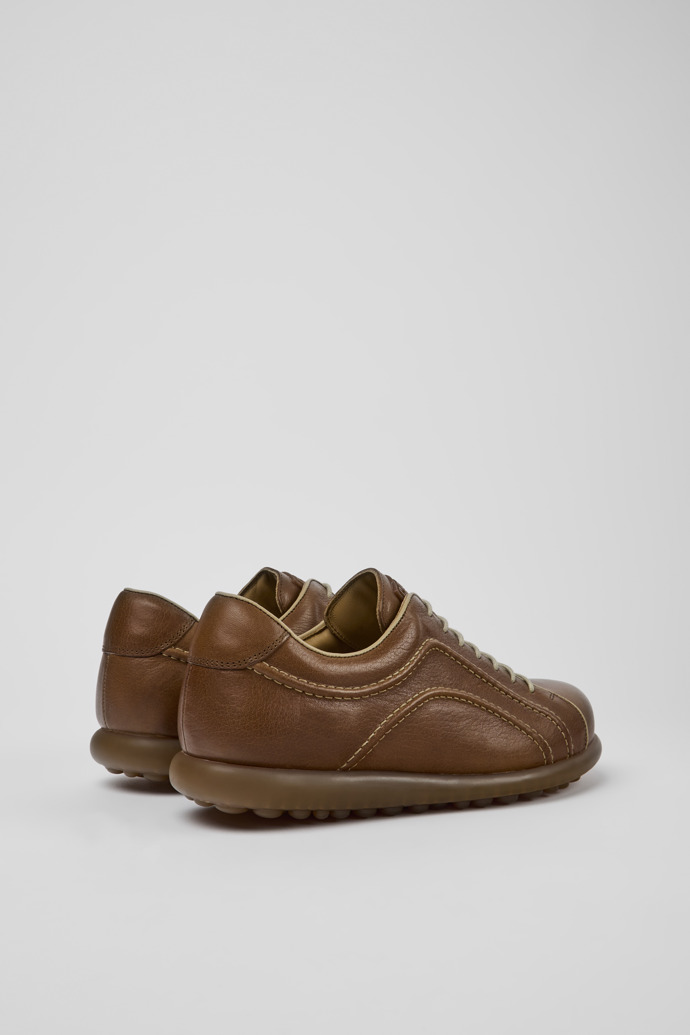 Back view of Pelotas Brown leather sneakers for men