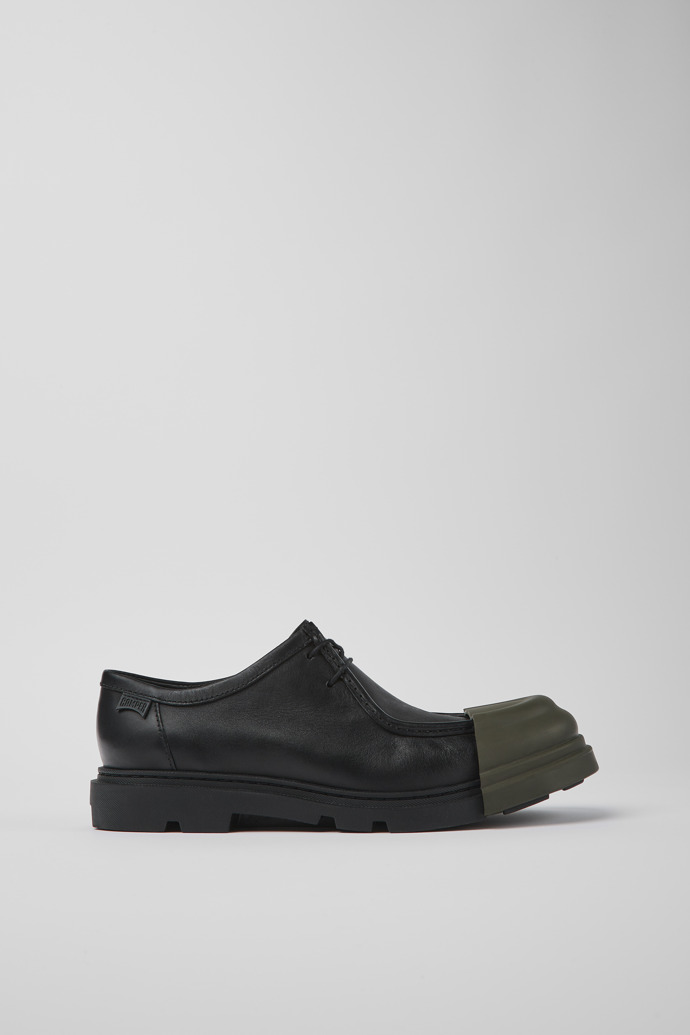 Image of Side view of Junction Black responsibly raised leather shoes for men