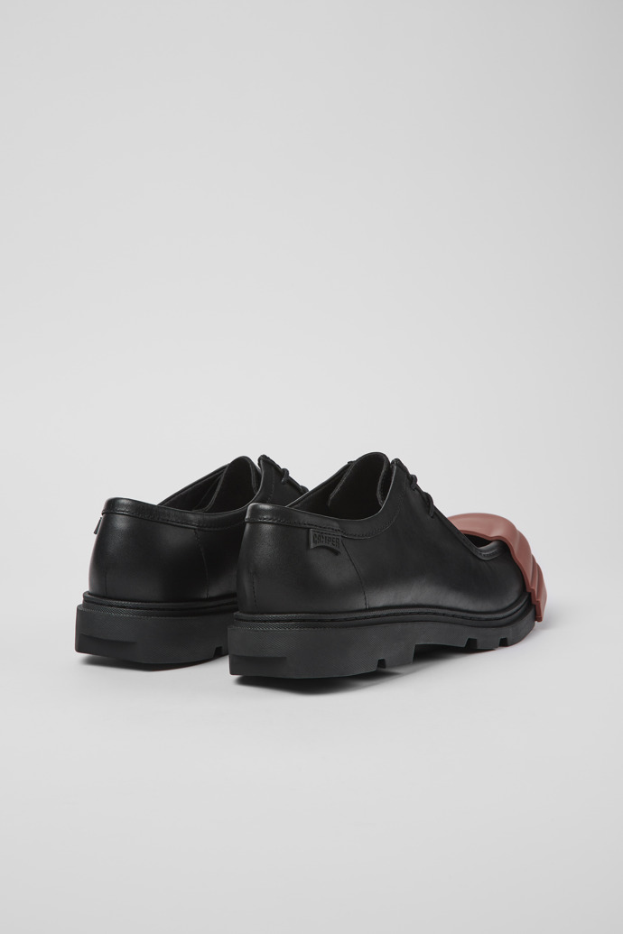 Back view of Junction Black Leather Wallabee for Men