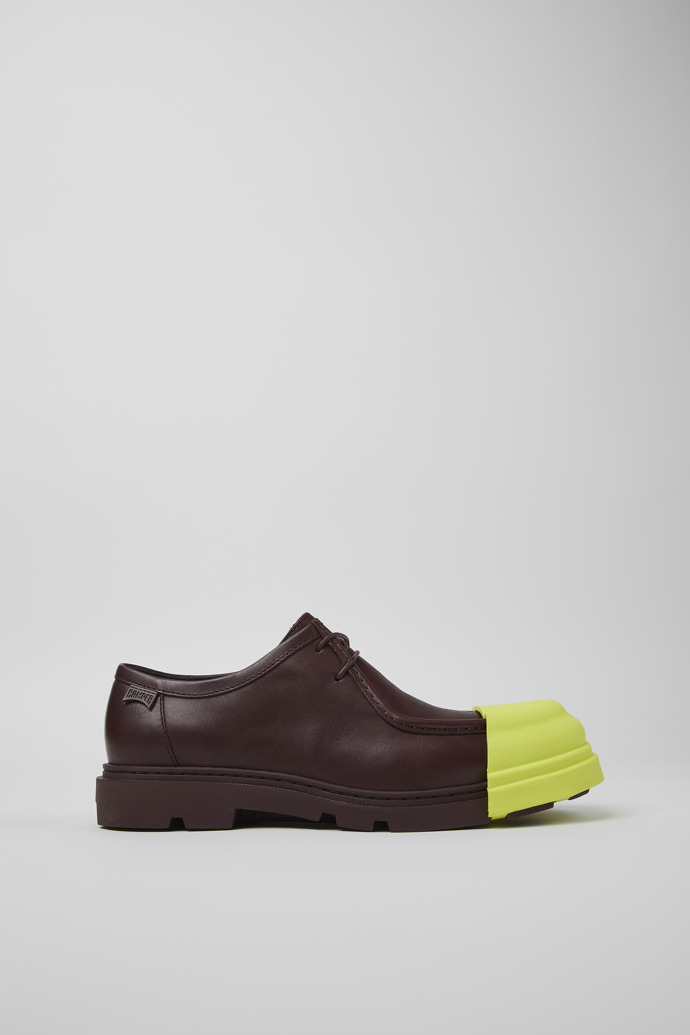 Side view of Junction Burgundy leather shoes for men