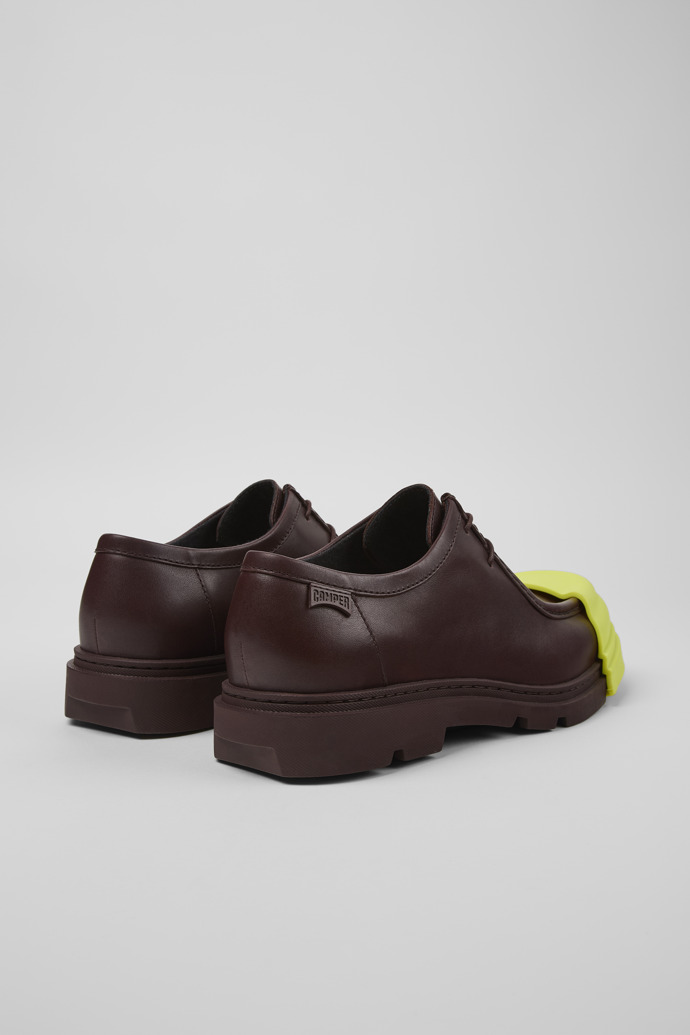 Back view of Junction Burgundy leather shoes for men