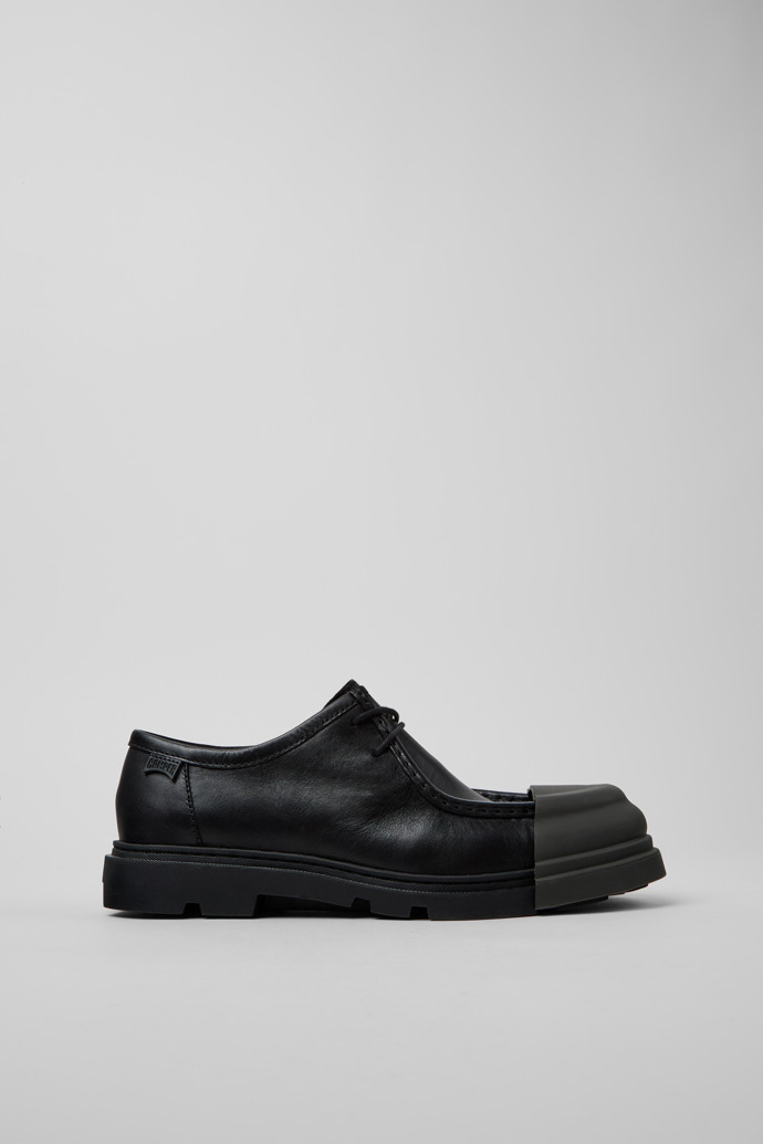 Junction Black Leather Men's Shoe.側面