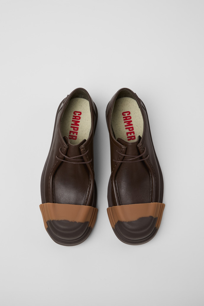 Overhead view of Junction Brown Leather Men's Shoe.