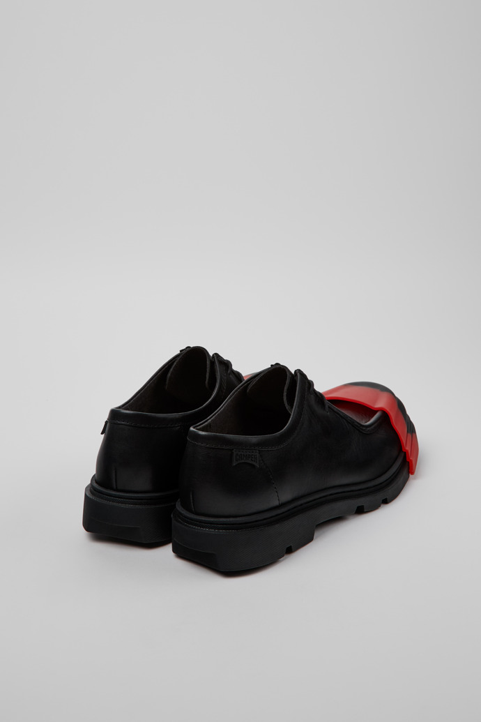 Junction Black Leather Shoes for Men.後面