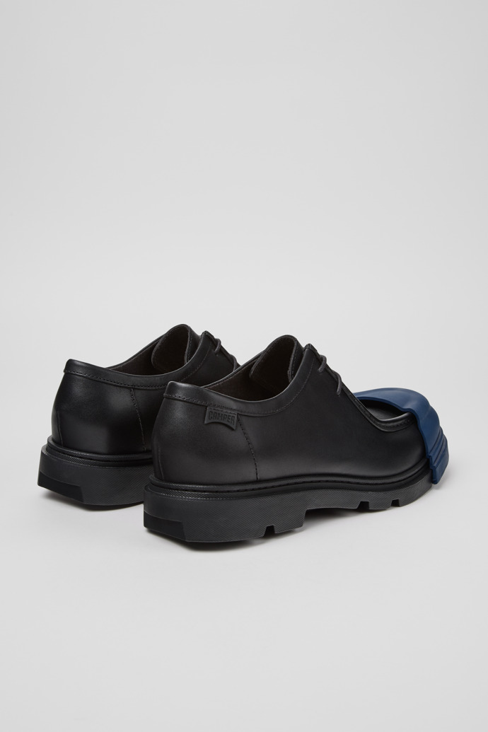 Back view of Junction Black Leather Shoes for Men.