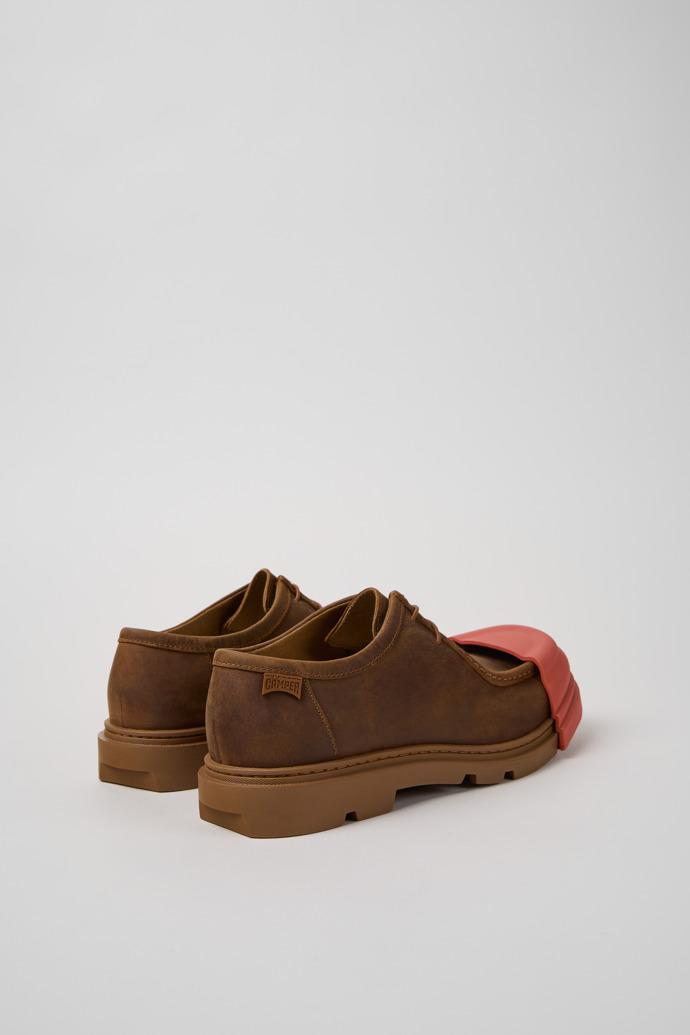 Back view of Junction Brown Regenerative Leather Shoes for Men.