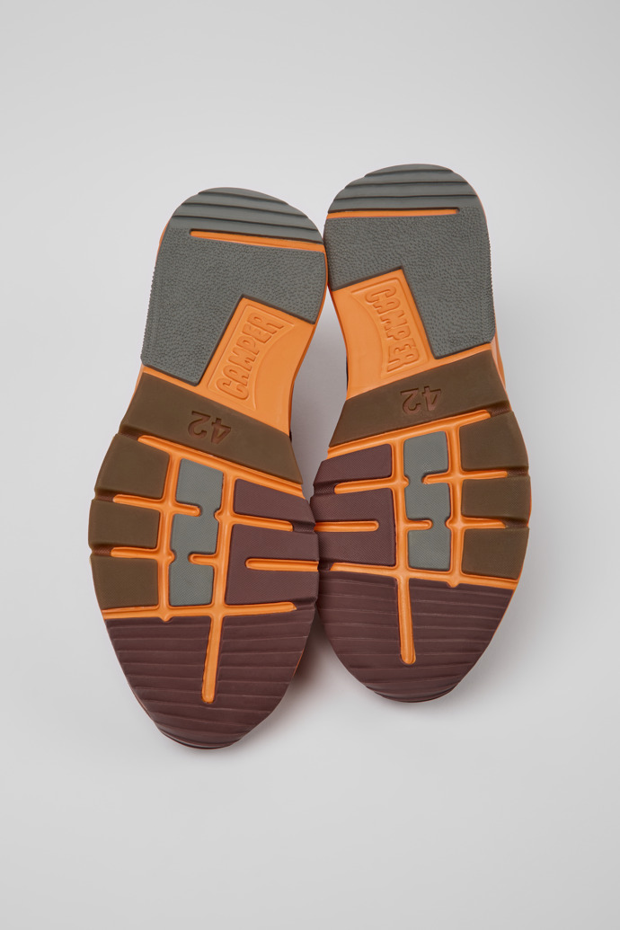 The soles of Drift Burgundy and orange textile sneakers for men