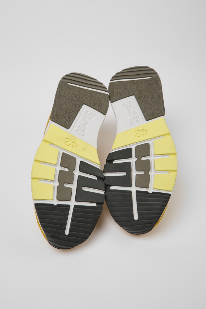 The soles of Drift Yellow textile and leather sneakers for men