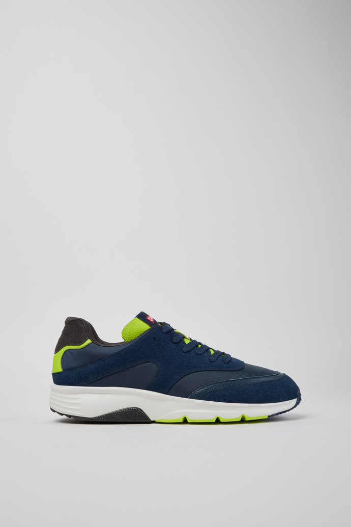 Side view of Drift Gray Leather Sneakers for Men.