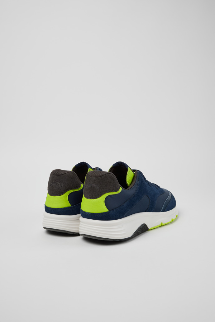 Back view of Drift Gray Leather Sneakers for Men.