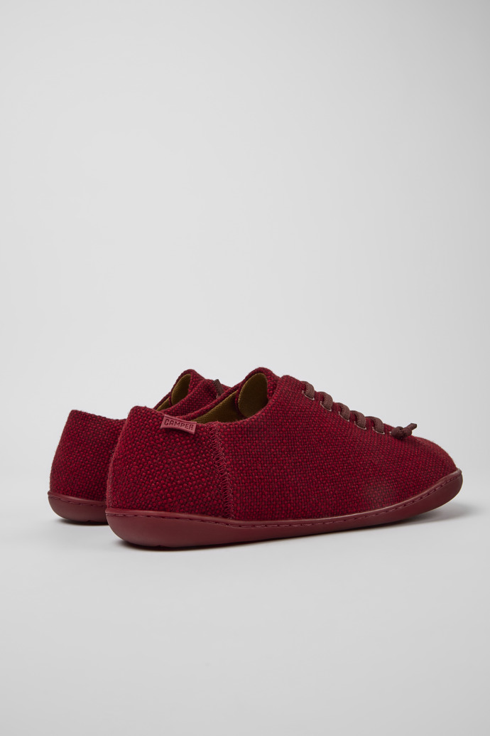 Back view of Peu Burgundy wool and viscose shoes for men
