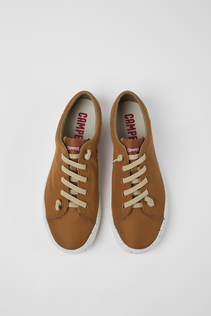 Overhead view of Peu Touring Brown textile sneakers for men