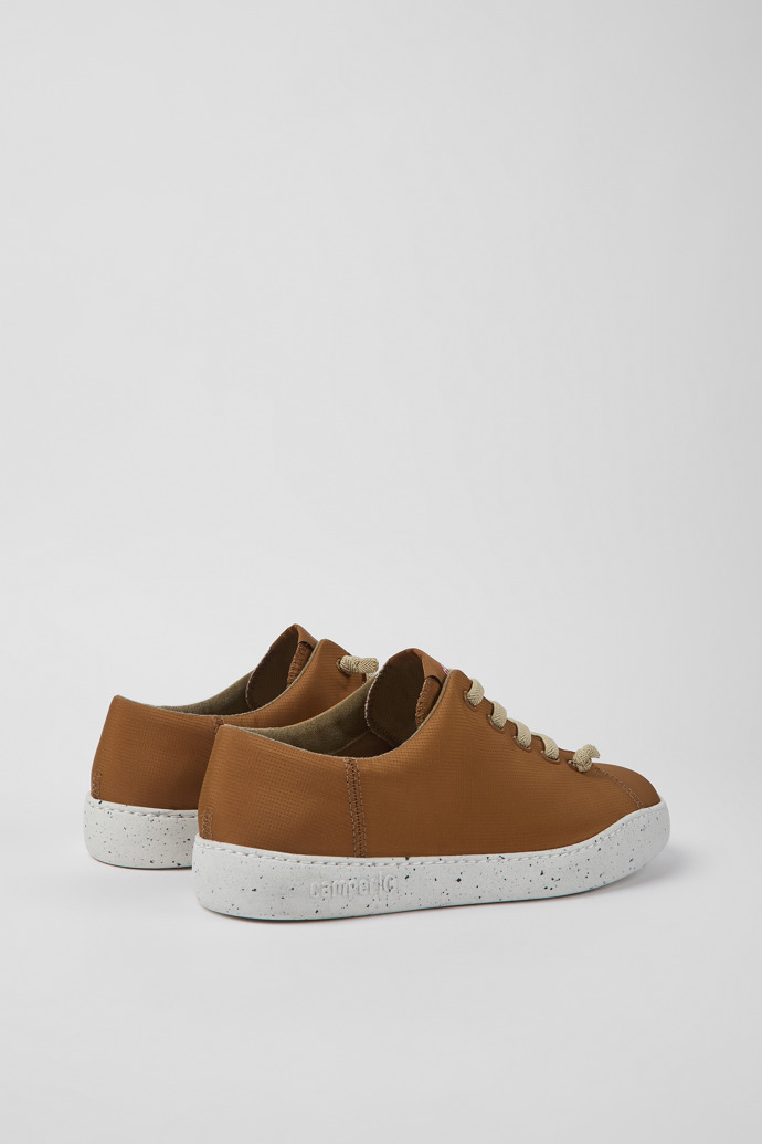 Back view of Peu Touring Brown textile sneakers for men