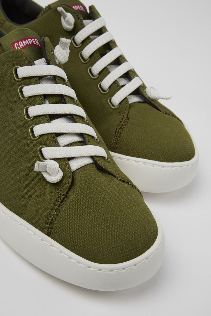 Close-up view of Peu Touring Green Textile Sneaker for Men
