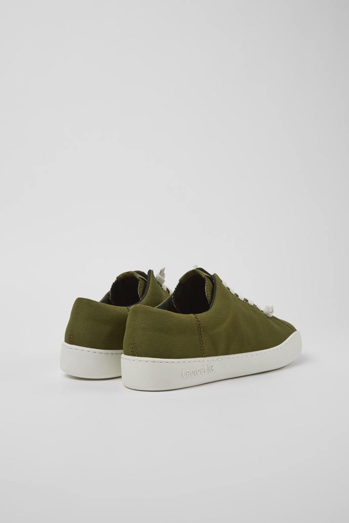 Back view of Peu Touring Green Textile Sneaker for Men