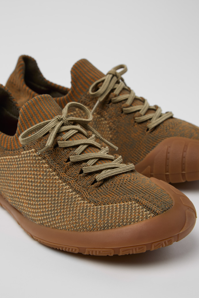 Close-up view of Path Multicolor Textile Sneakers for Men.