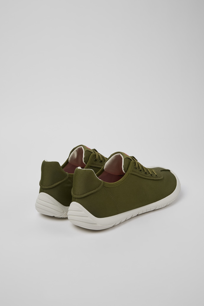 Back view of Peu Path Green Textile Sneaker for Men