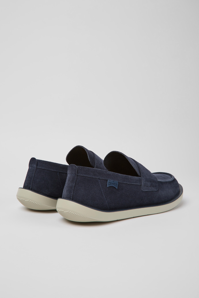 Back view of Wagon Blue nubuck shoes for men