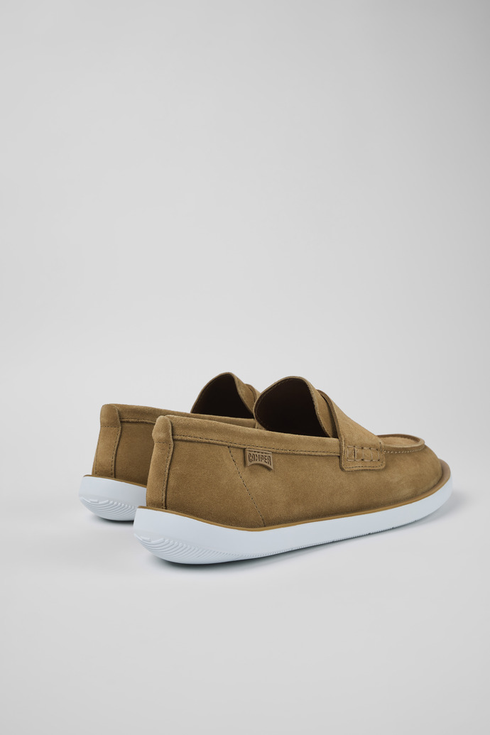 Back view of Wagon Brown Nubuck Moccasin for Men