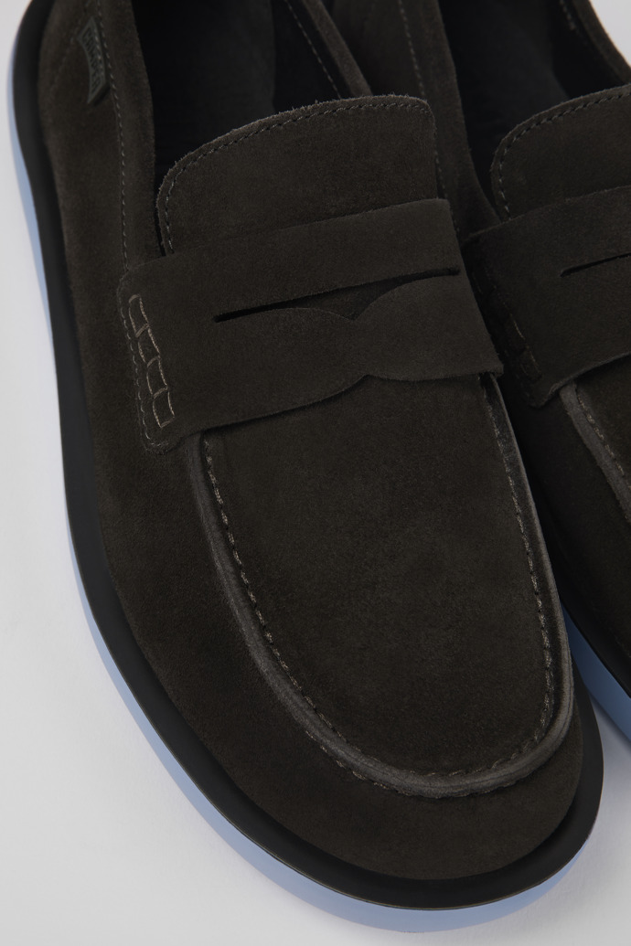 Close-up view of Wagon Gray Nubuck Moccasin for Men