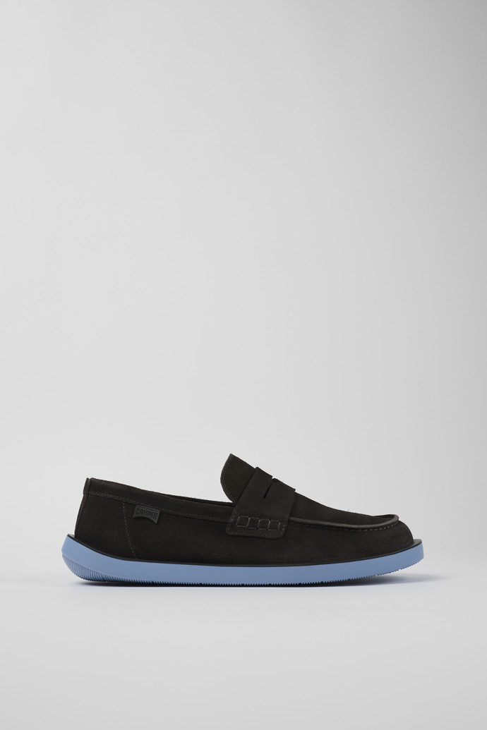 Image of Side view of Wagon Gray Nubuck Moccasin for Men