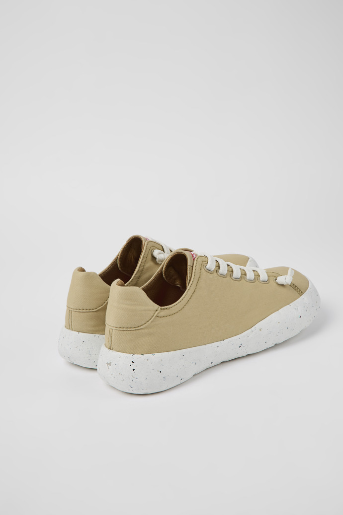 Back view of Peu Stadium Beige textile sneakers for men