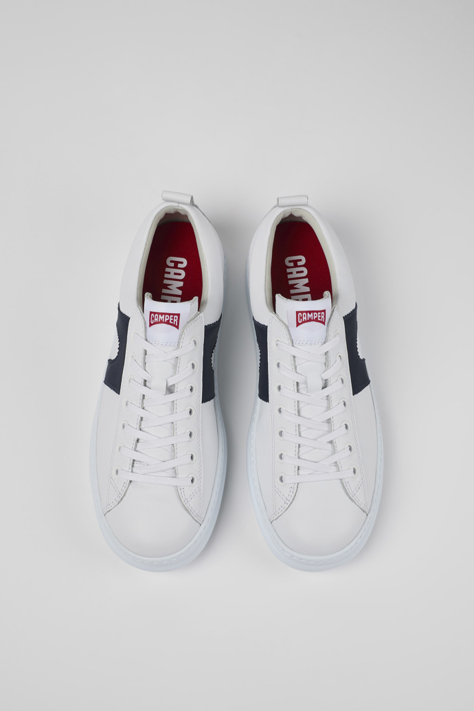 Overhead view of Runner White Leather Sneaker for Men